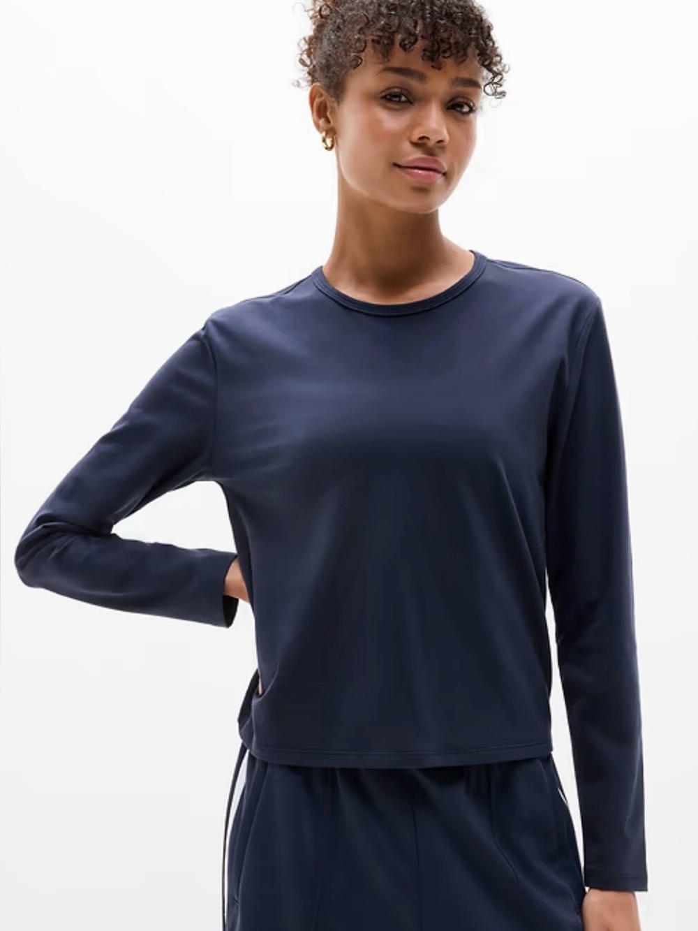 Athleta Navy Long Sleeve T-shirt Sz XL